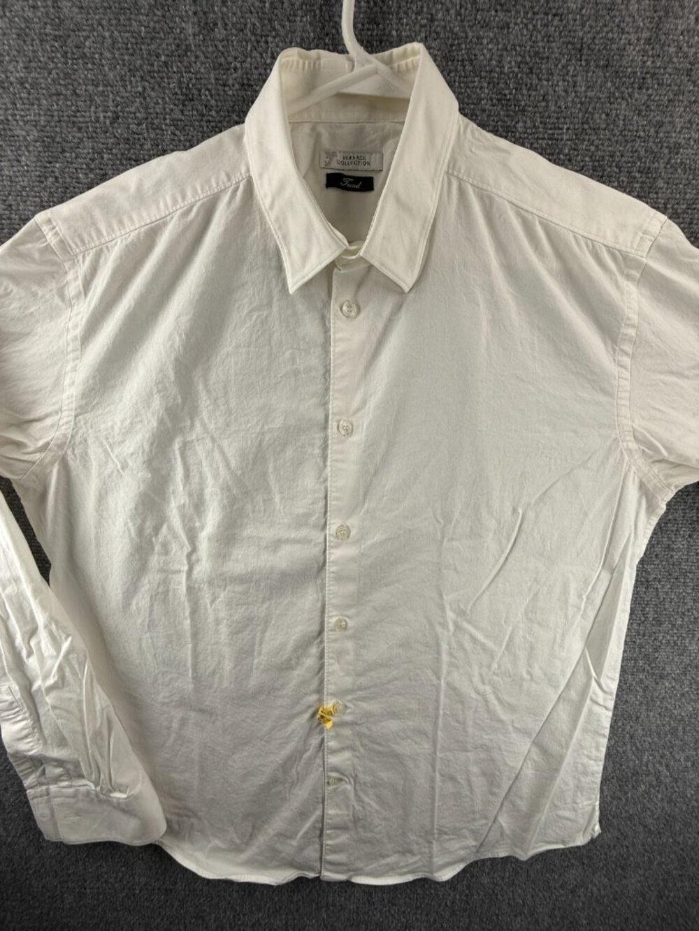 Versace Collection Trend Men White Button Up Shirt Size 17.5 Woven Authentic